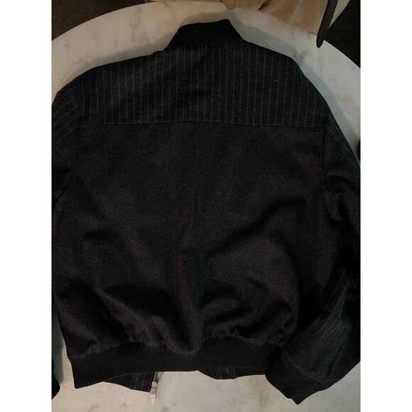 $5050 Hermes "Blouson Bord Cote" Wool Bomber Jacket Grey Pinstripe Men Size IT50 - Picture 11 of 16